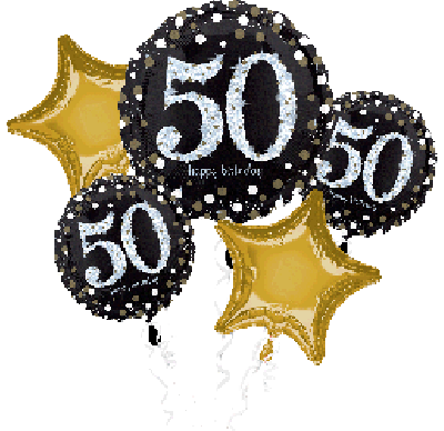 Anagram Balloon Bouquet Kit Sparkling Birthday 50th