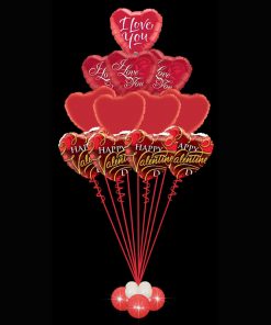 12 Valentines Foil Heart Balloons