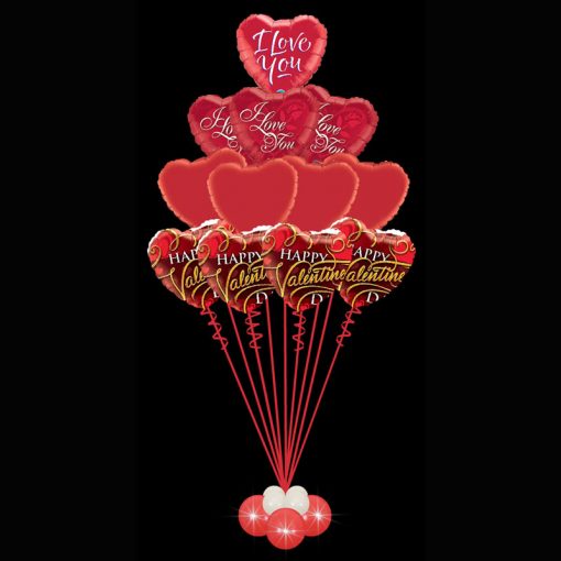 12 Valentines Foil Heart Balloons