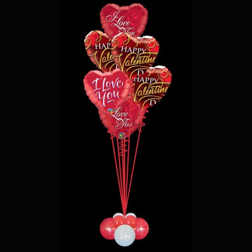 6 Valentines Foil Heart Balloons