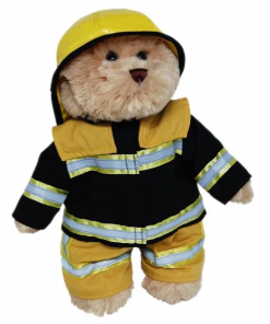 Fireman dressed teddy bear 23cm tall
