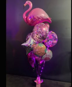 Pink flamingo deluxe balloon bouquet