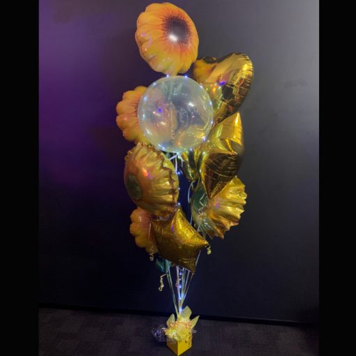 Sunflower love helium balloon bouquet