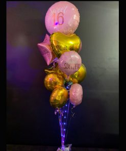 Sweet 16 Deluxe helium balloon bouquet