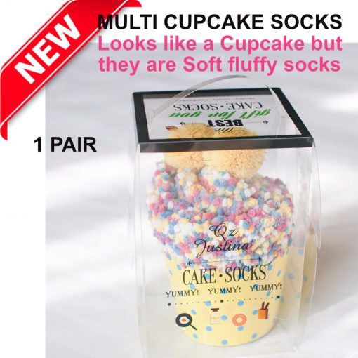 multicoloured cupcake socks