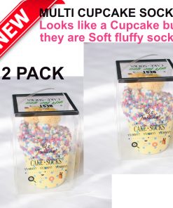 multicoloured cupcake socks 2 pack