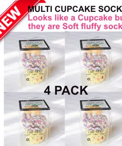 multicoloured cupcake socks 4 pack