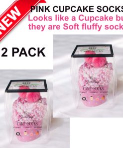 pink cupcake socks 2 packs