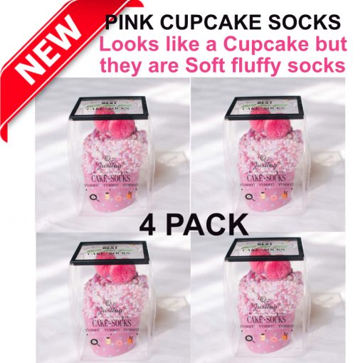 pink cupcake socks 4 pack