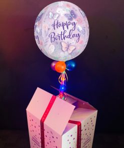 Happy Birthday Butterflies balloon in a box